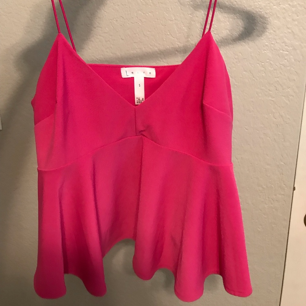 Pink flowy skinny strap tank from Leith